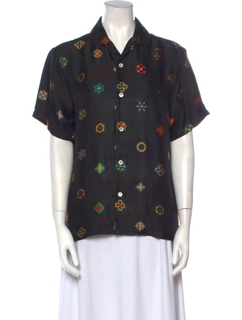 Kirin Peggy Gou Printed Short Sleeve Button-Up Top