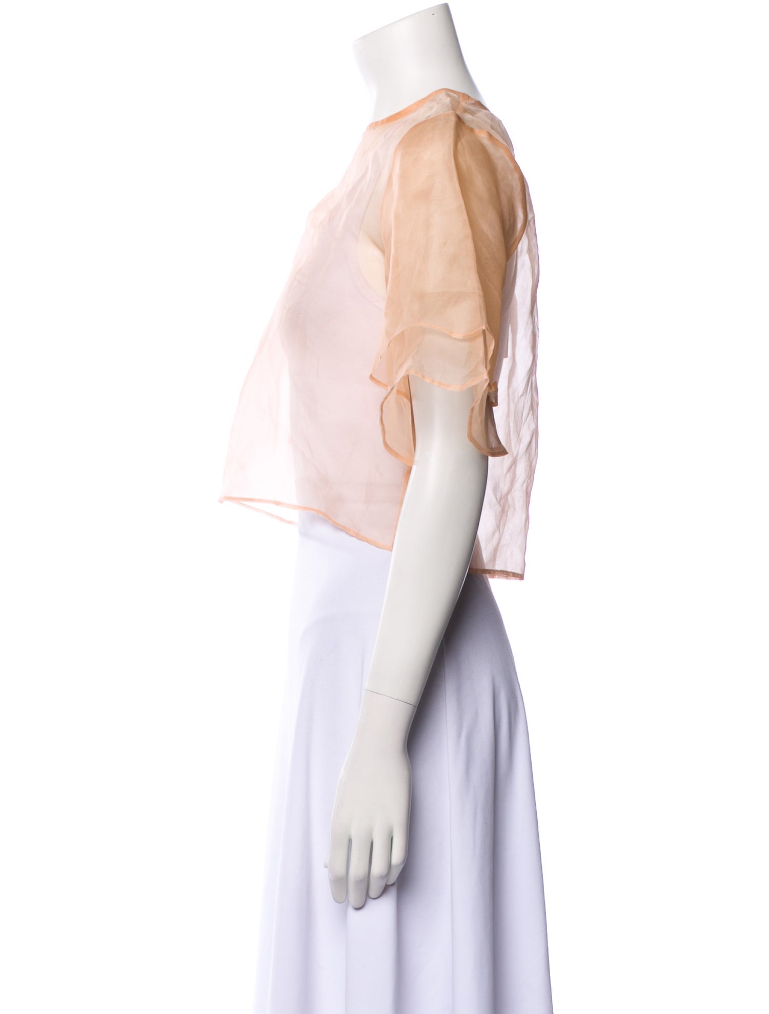 Kamperett Silk Bateau Neckline Crop Top