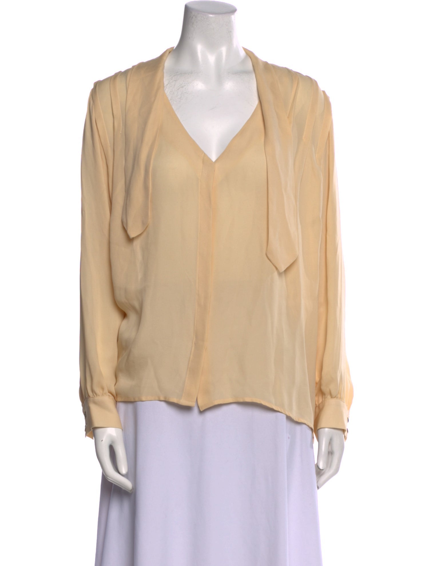 Kamperett Silk V-Neck Blouse
