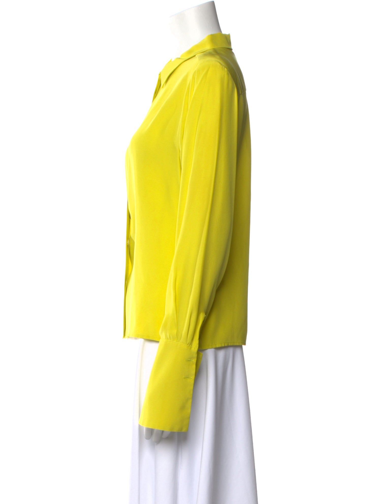 Kamperett Silk Long Sleeve Button-Up Top