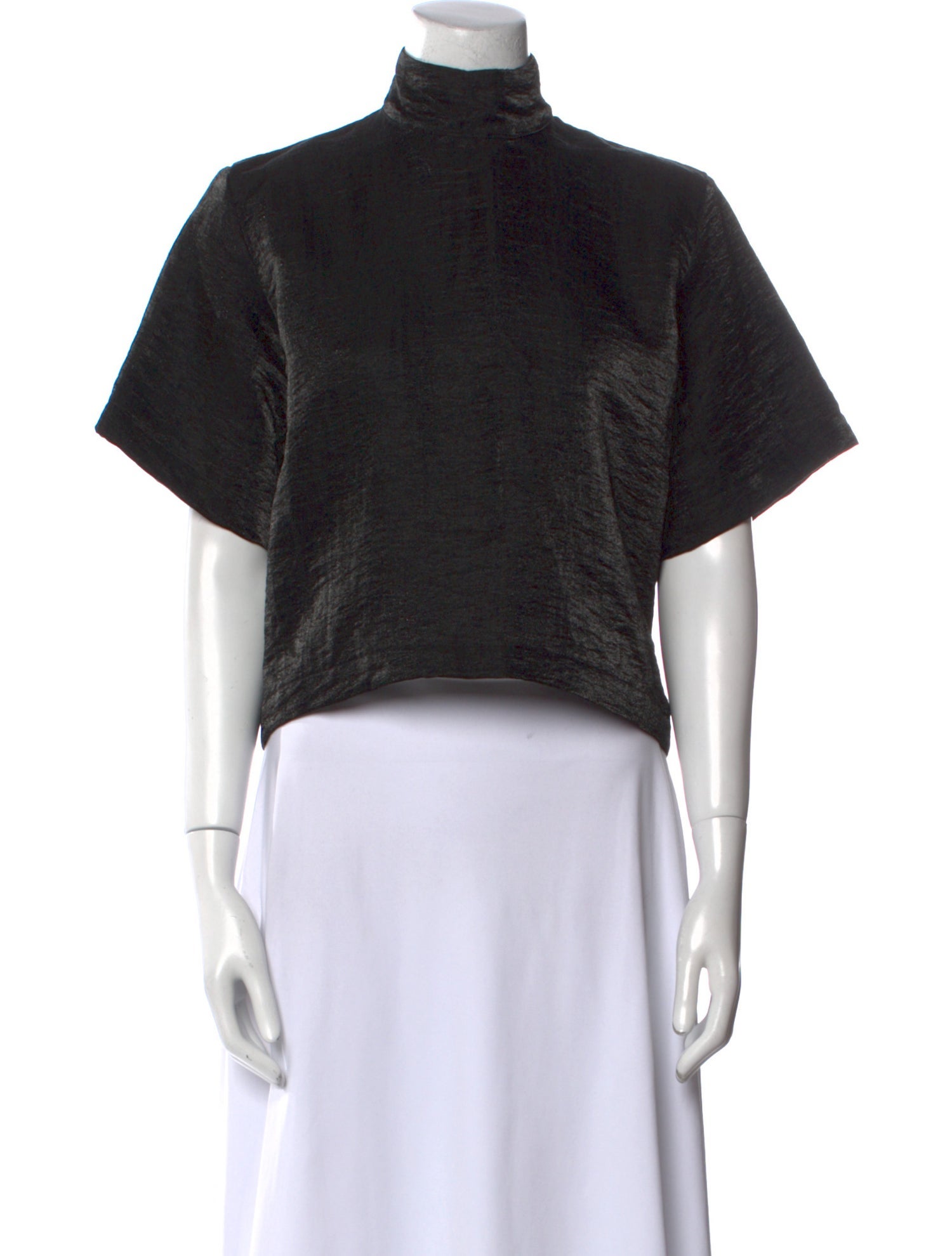 Kamperett Linen Mock Neck Crop Top