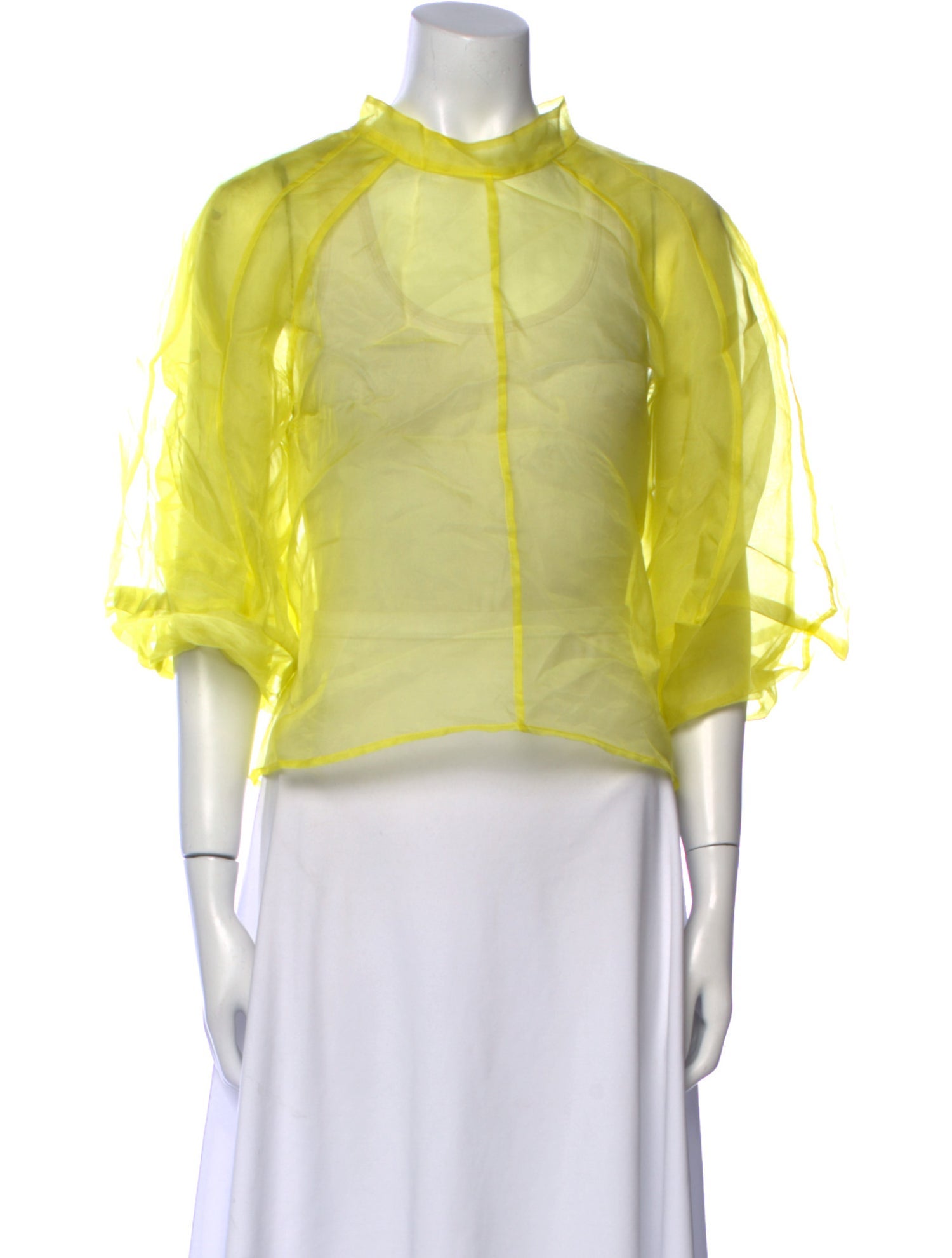 Kamperett Silk Mock Neck Crop Top