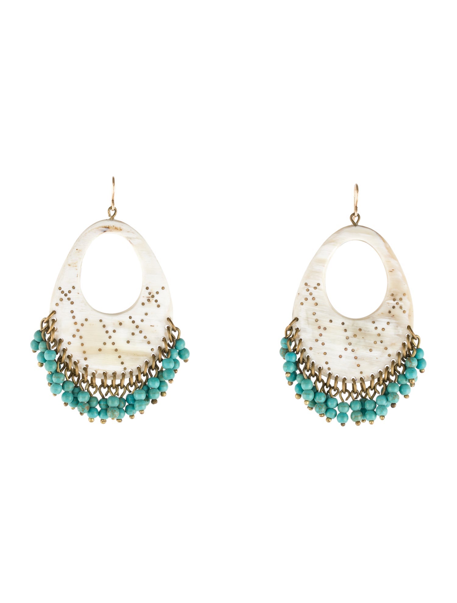 Ashley Pittman Horn & Bead Vuka Chandelier Earrings