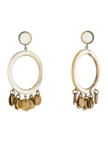 Ashley Pittman Drop Azali Hoop Earrings in Light Horn
