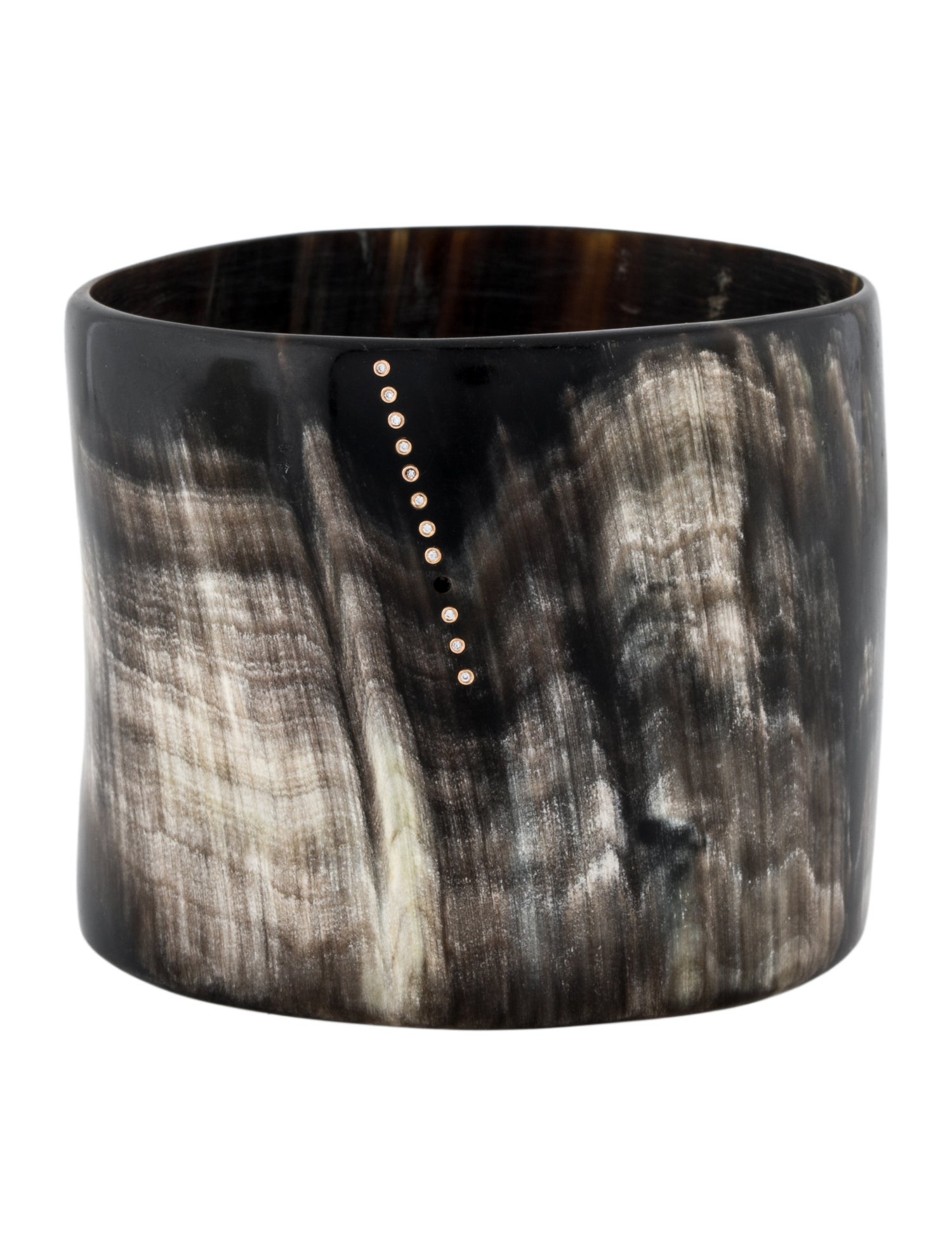 Ashley Pittman 14K Horn & Diamond Wide Bangle Bracelet