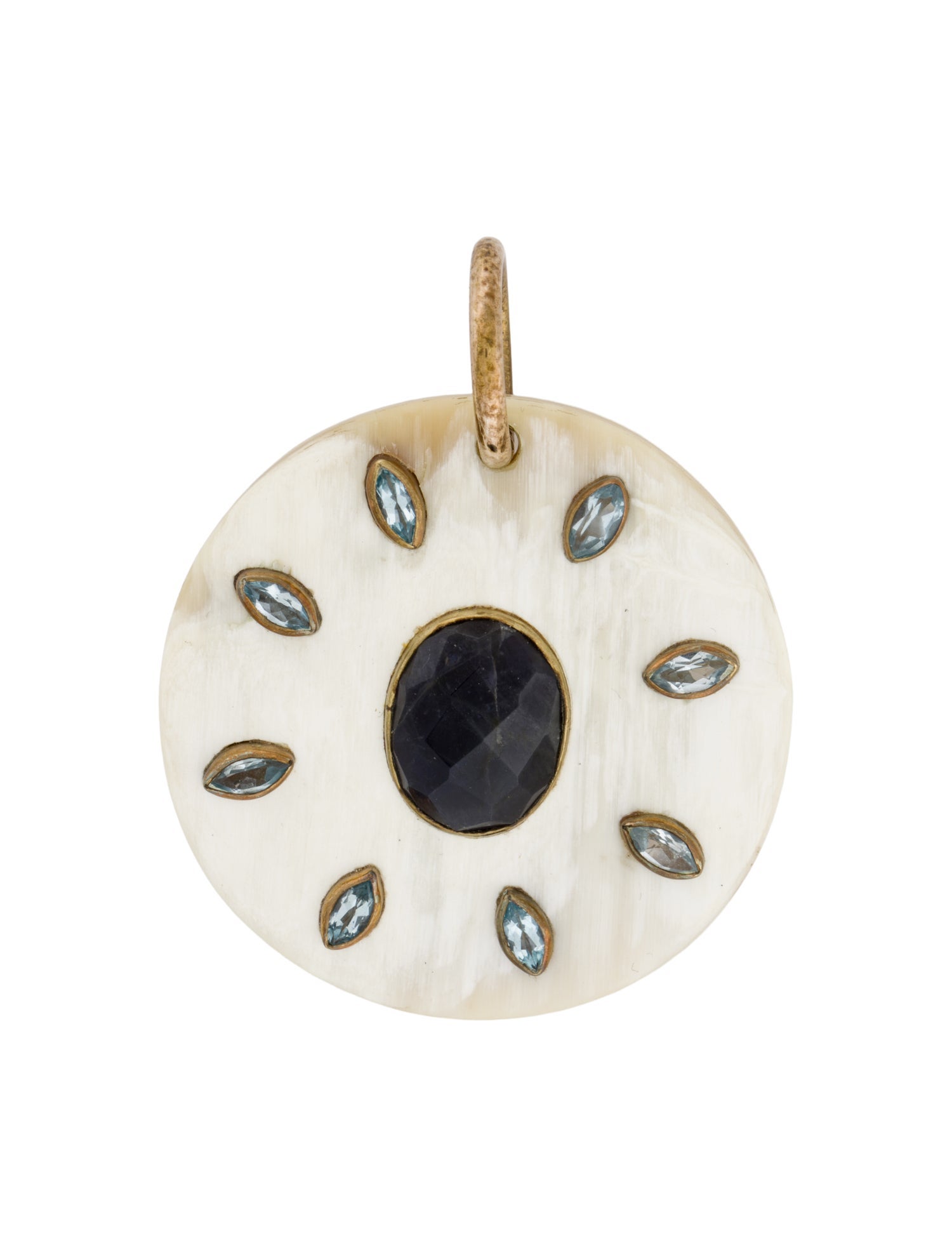 Ashley Pittman Horn & Multicolor Stone Pendant