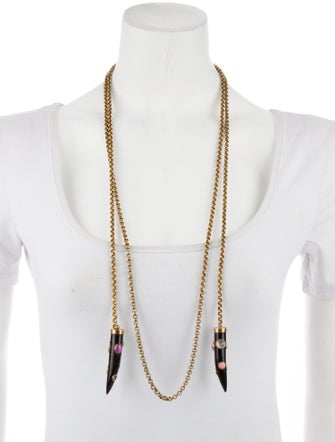 Ashley Pittman Horn, Coral, Multistone Upendo Lariat Necklace