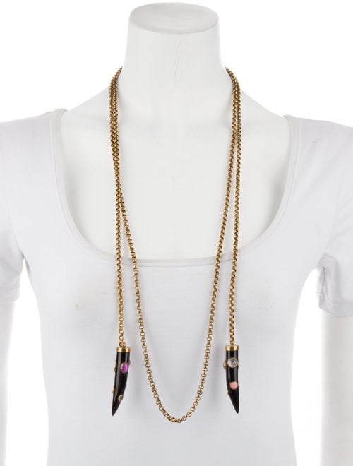 Ashley Pittman Horn, Coral, Multistone Upendo Lariat Necklace