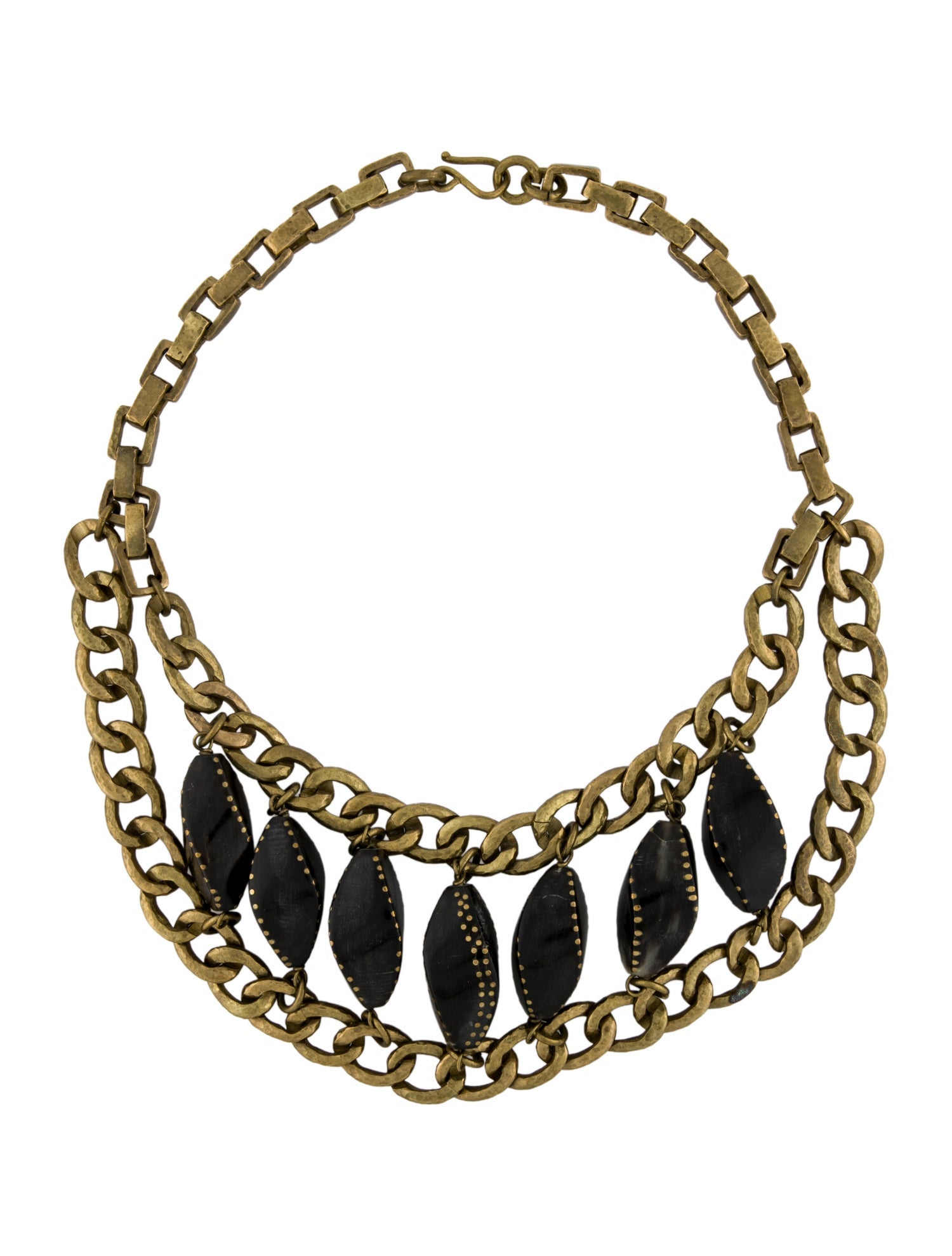Ashley Pittman Horn Statement Chain Collar Necklace