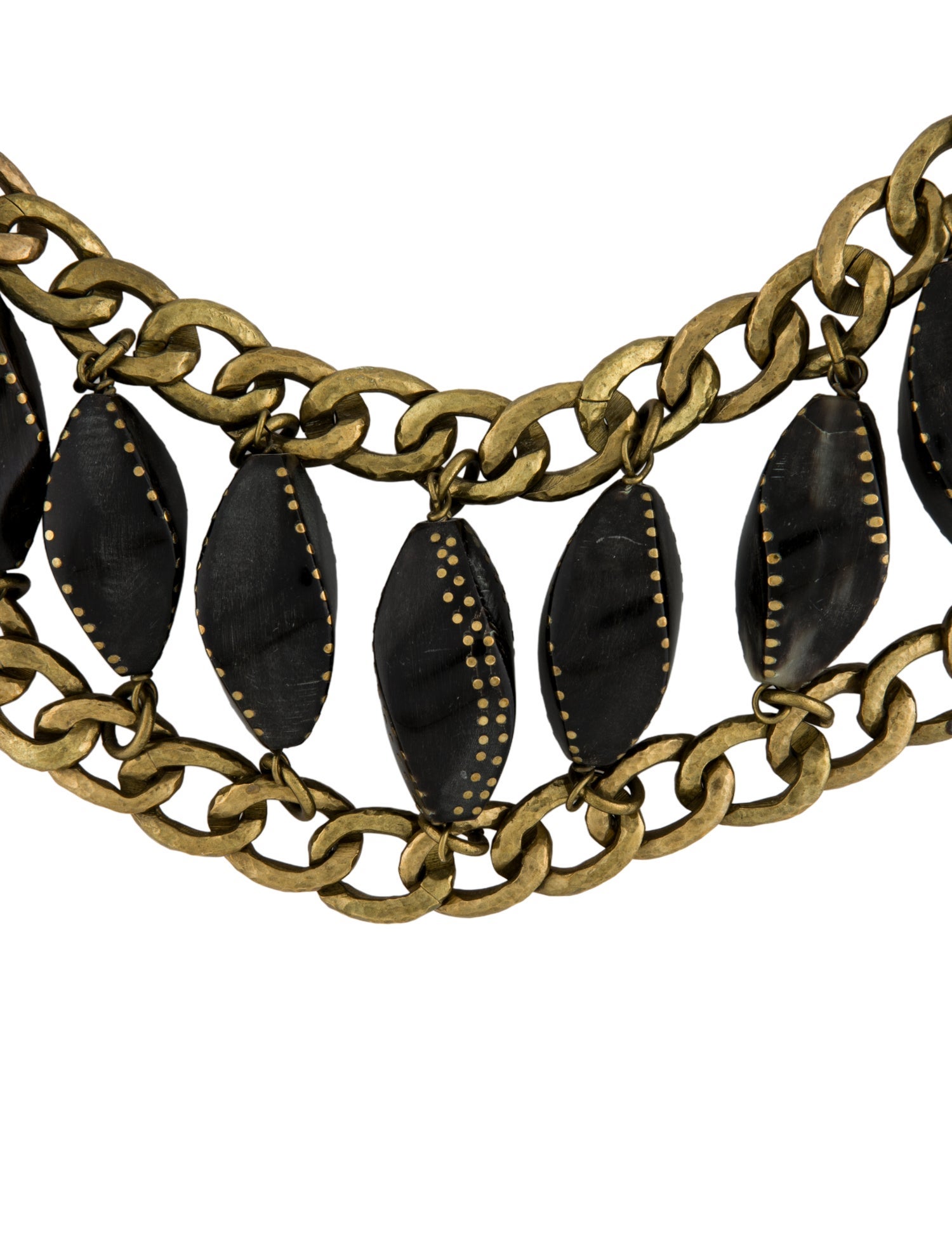 Ashley Pittman Horn Statement Chain Collar Necklace