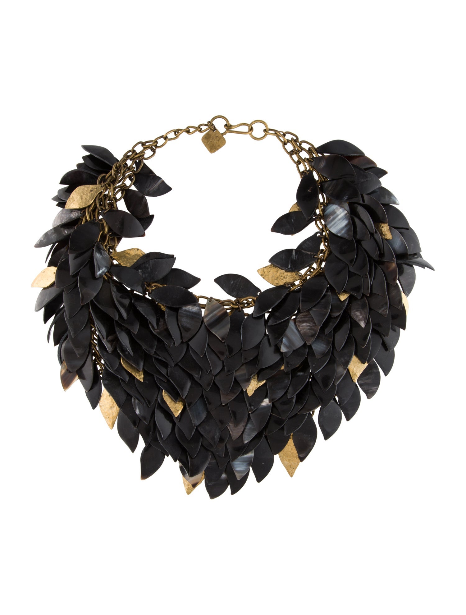 Ashley Pittman Horn Tanzu Leaf Collar Necklace