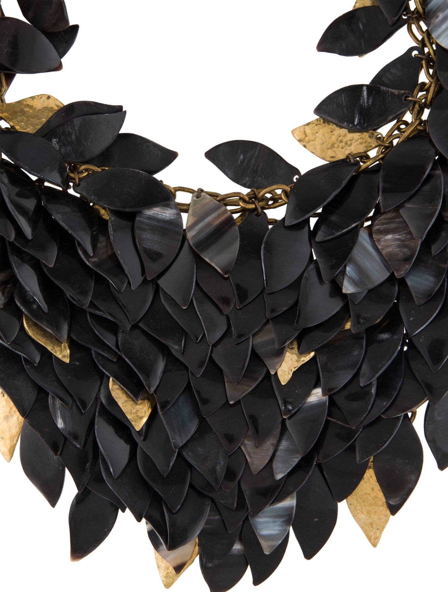 Ashley Pittman Horn Tanzu Leaf Collar Necklace