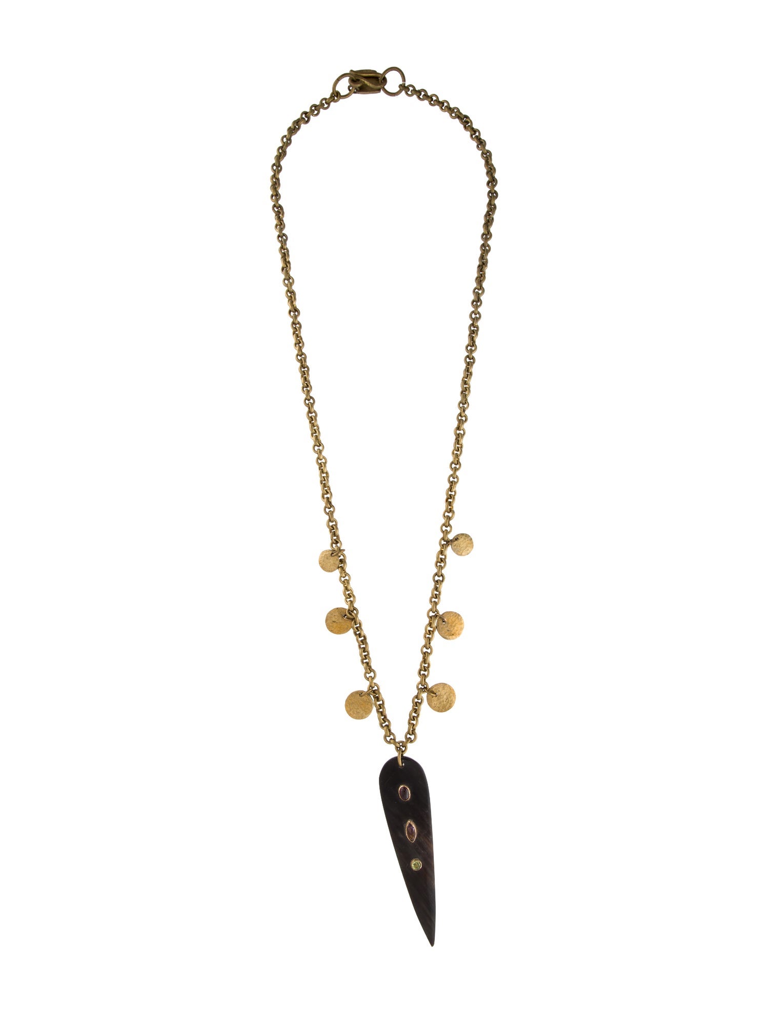 Ashley Pittman Horn & Crystal Pendant Necklace