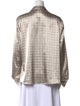 Kasper Printed Long Sleeve Button-Up Top
