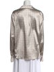 Kasper Printed Long Sleeve Button-Up Top