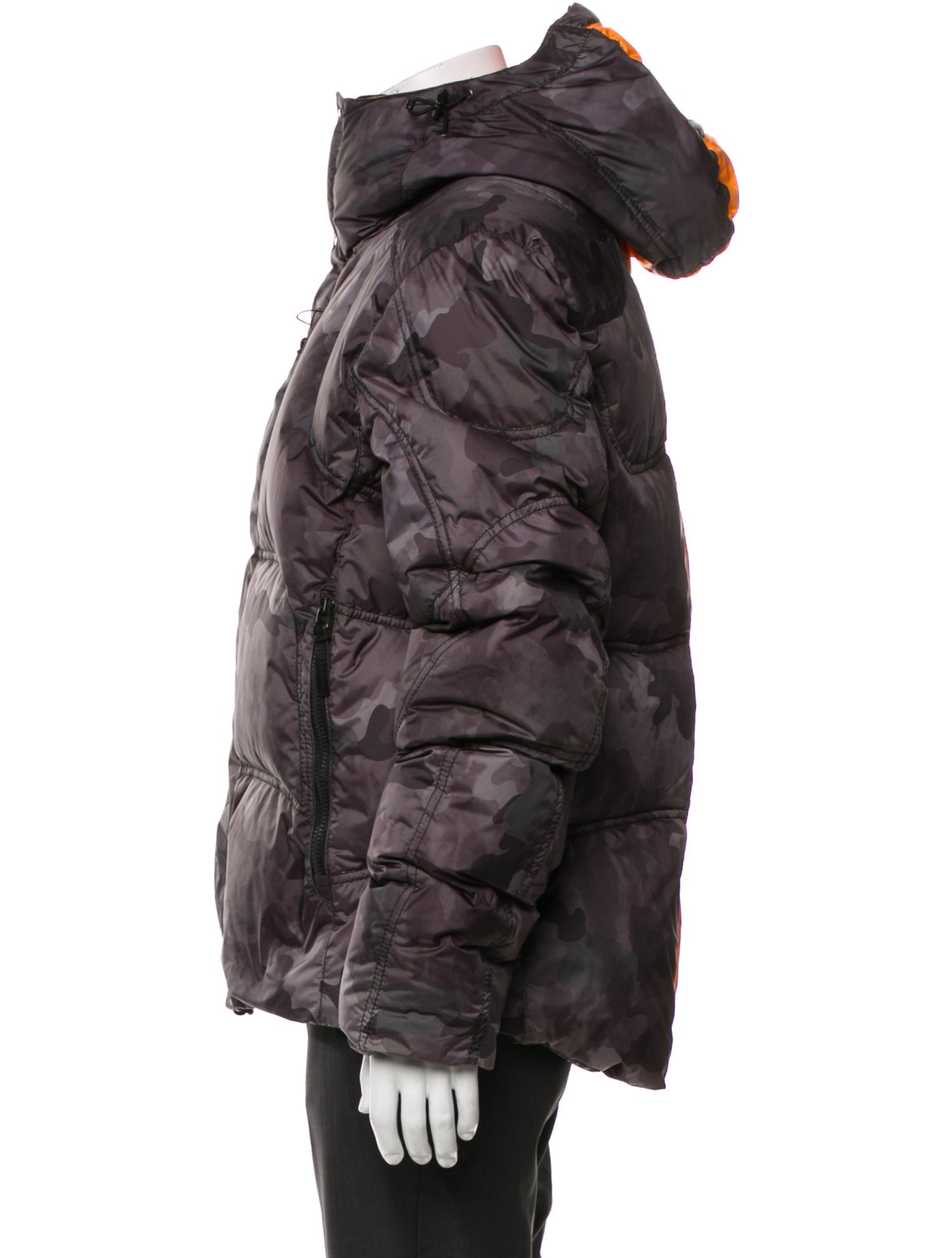 KRU Camouflage Print Puffer Coat