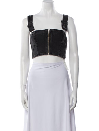 Ksubi Square Neckline Sleeveless Crop Top