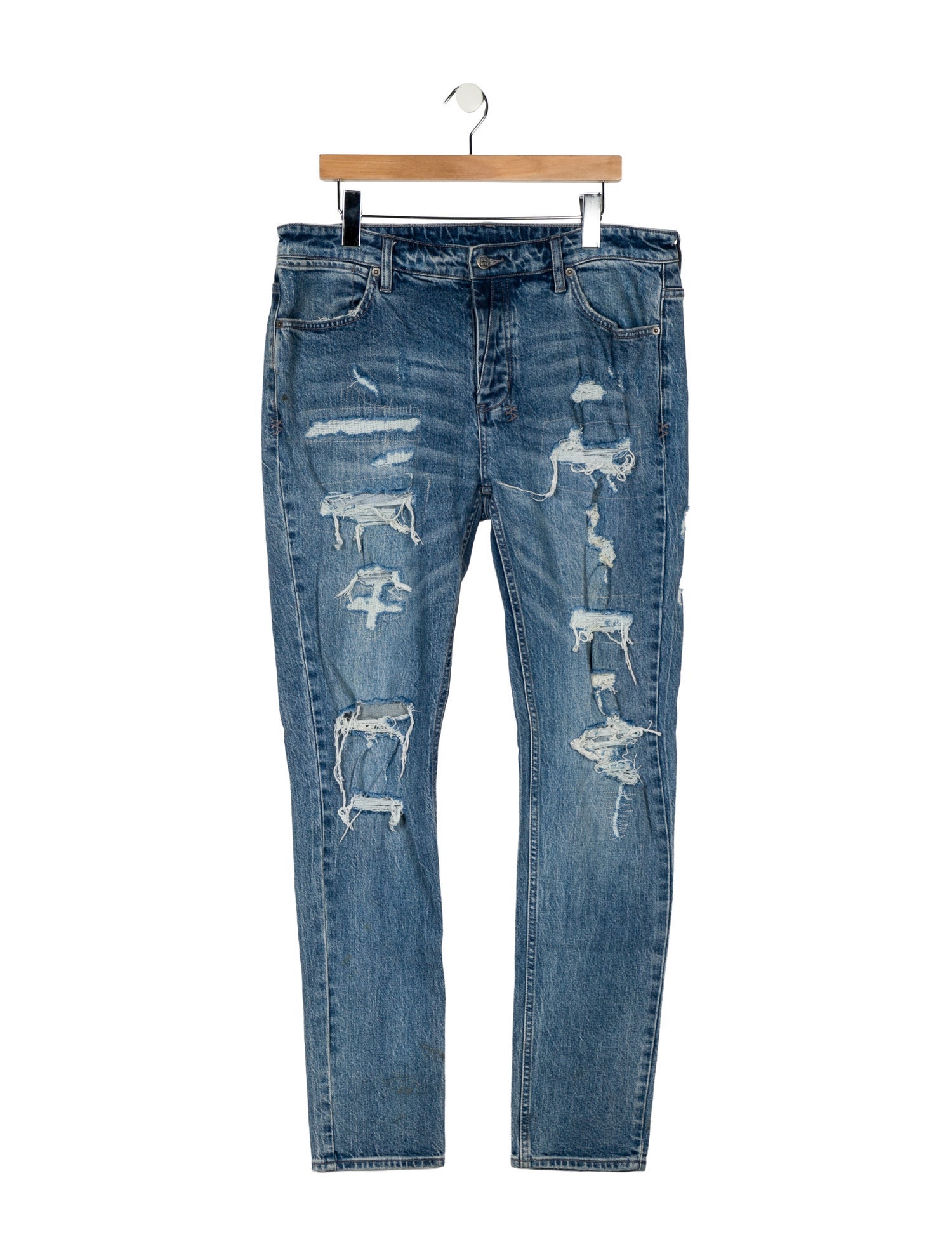 Chrome Hearts Levi's Leather Cross Patch Straight-Leg Jeans