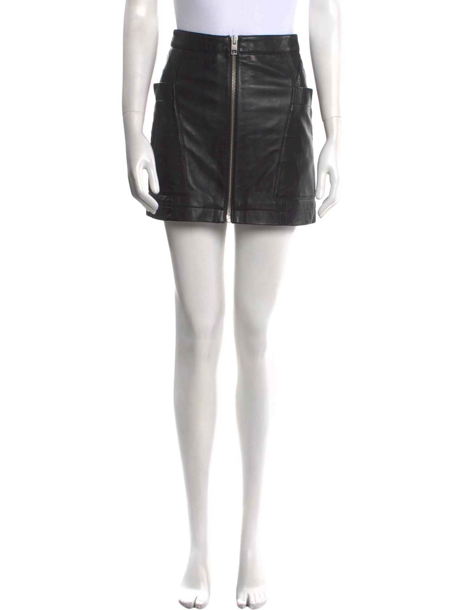 Ksubi Lamb Leather Mini Skirt