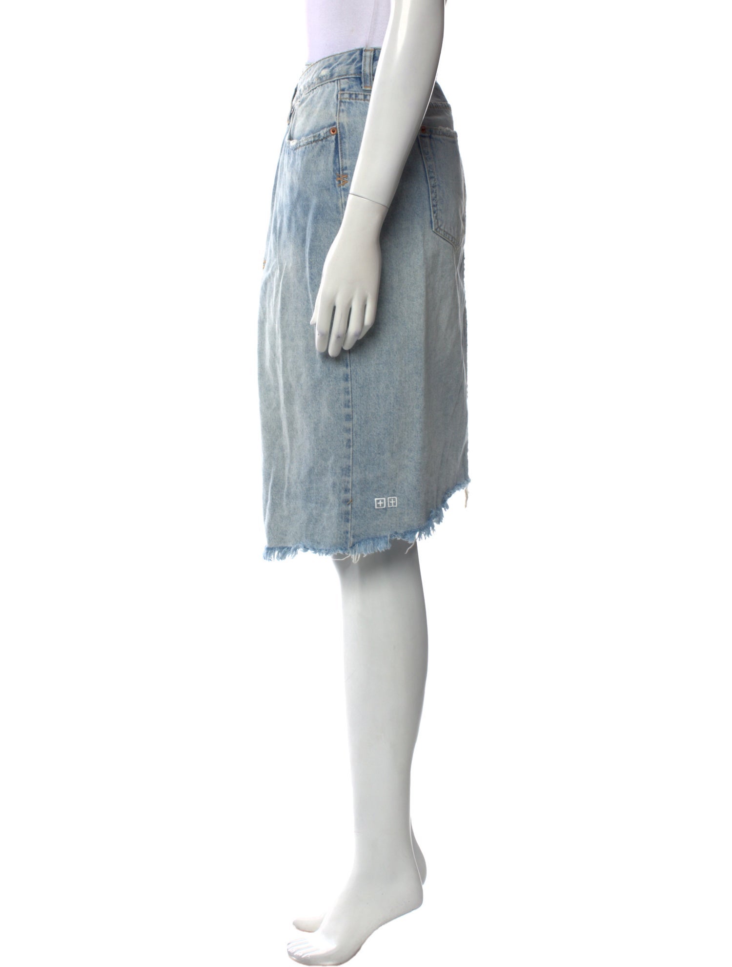 Ksubi Distressed Accents Knee-Length Skirt