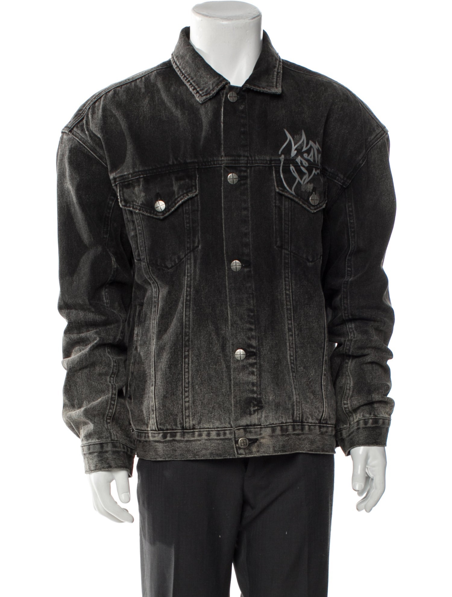 Ksubi Graffiti Logo Graphic Print Denim Jacket