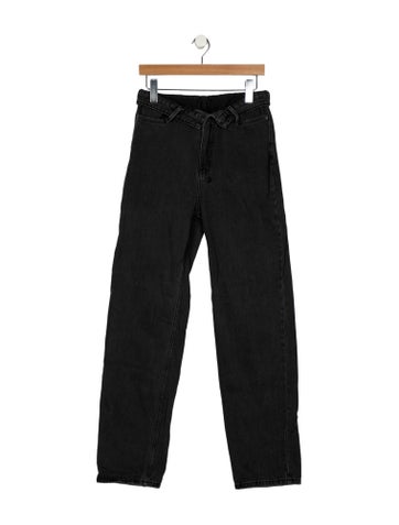 Pre-owned Ksubi High-rise Straight Leg Jeans In Black