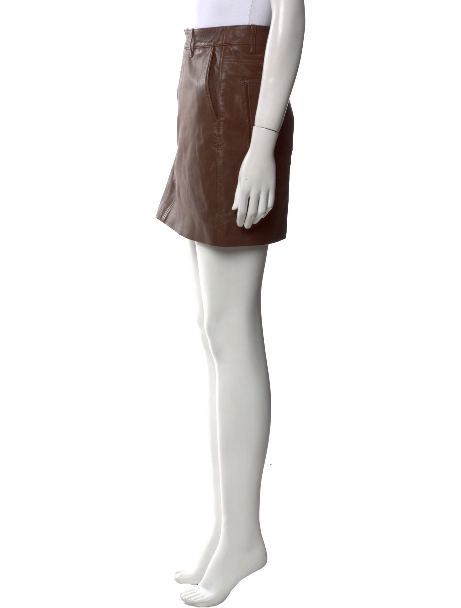 Ksubi Lamb Leather Mini Skirt