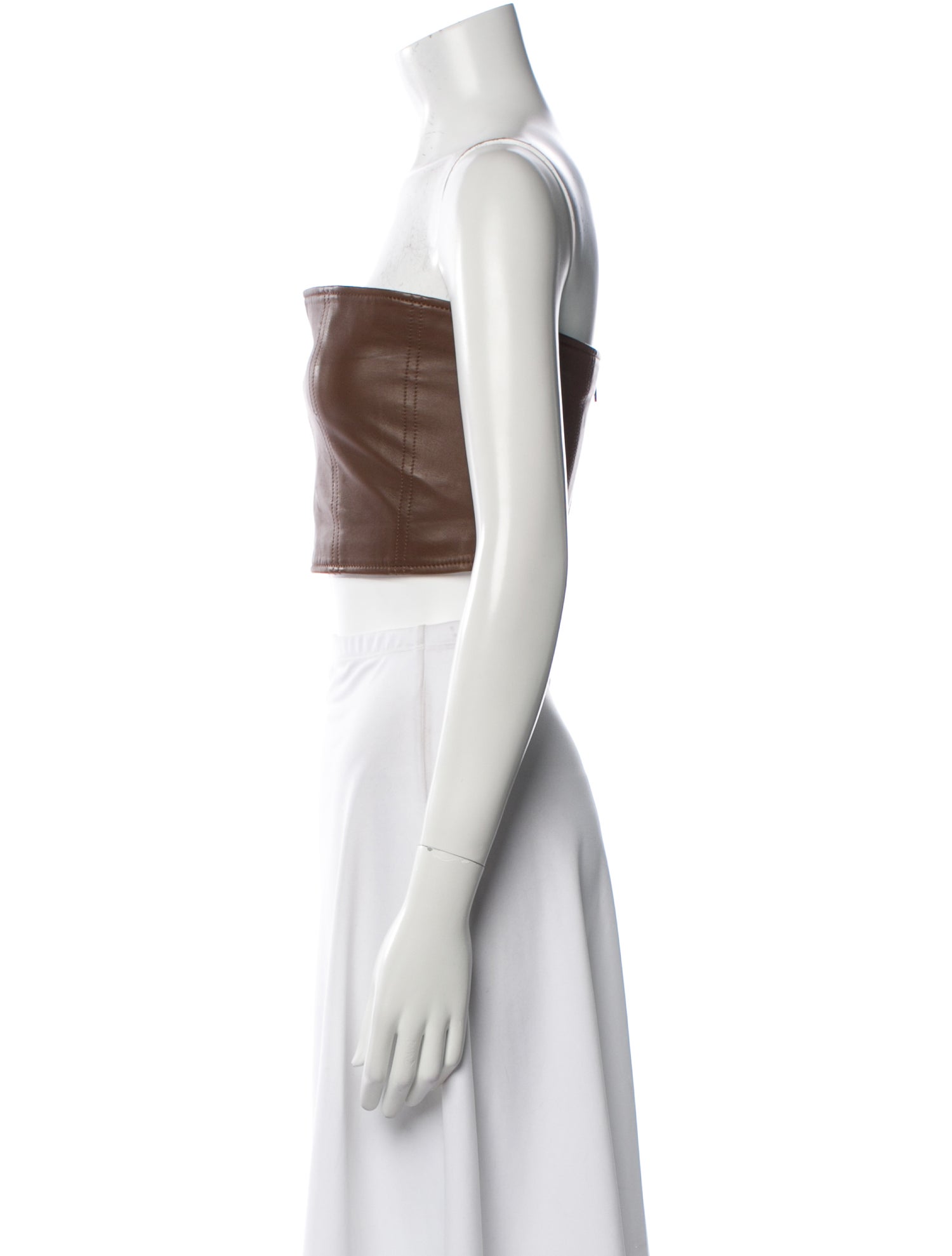 Ksubi Lamb Leather Strapless Crop Top