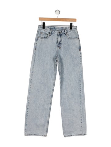 Pre-owned Ksubi Mid-rise Wide Leg Jeans In Blue