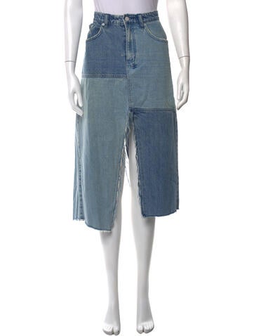 Pre-owned Ksubi Colorblock Pattern Midi Length Skirt In Blue