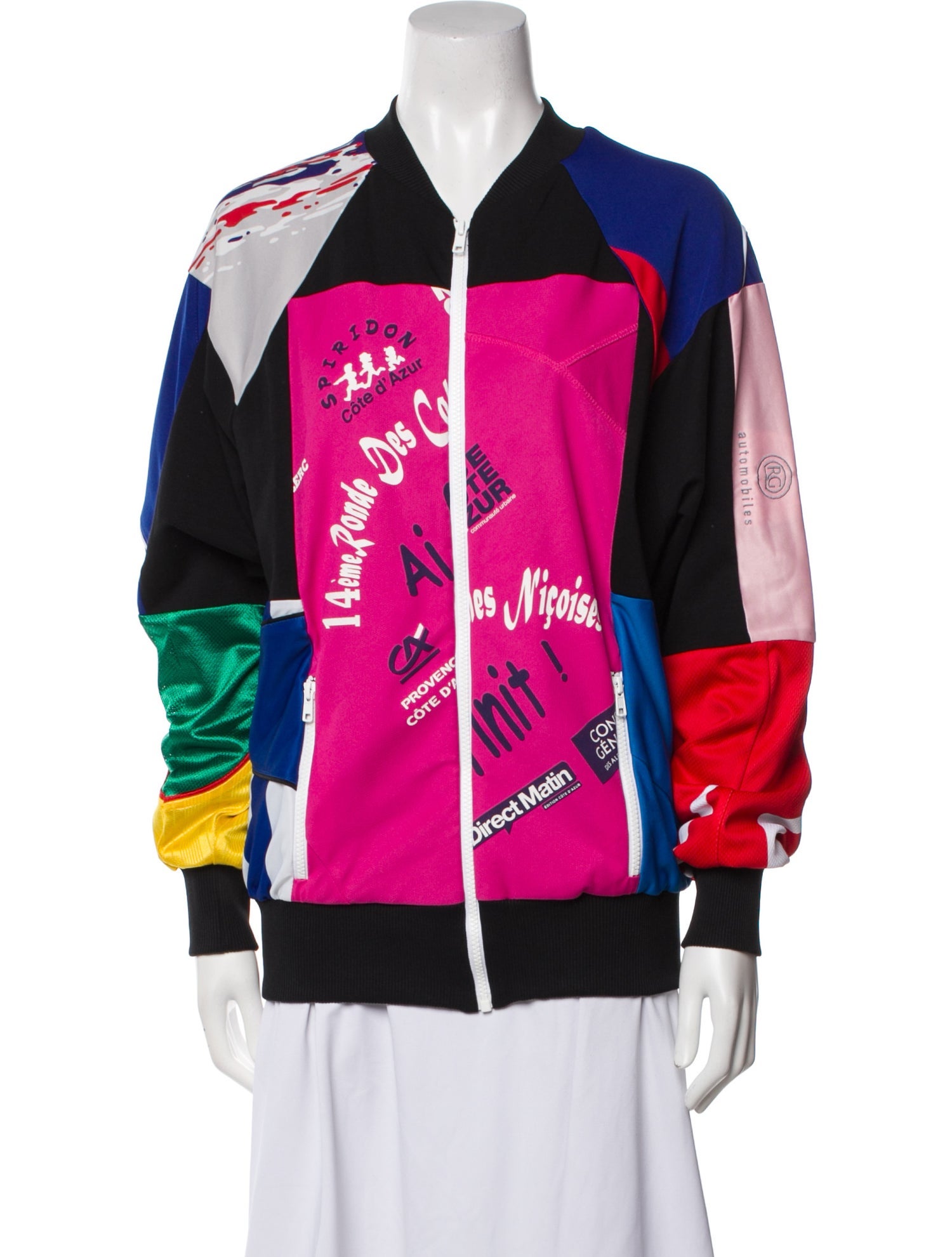 Ksenia Schnaider Colorblock Pattern Bomber Jacket