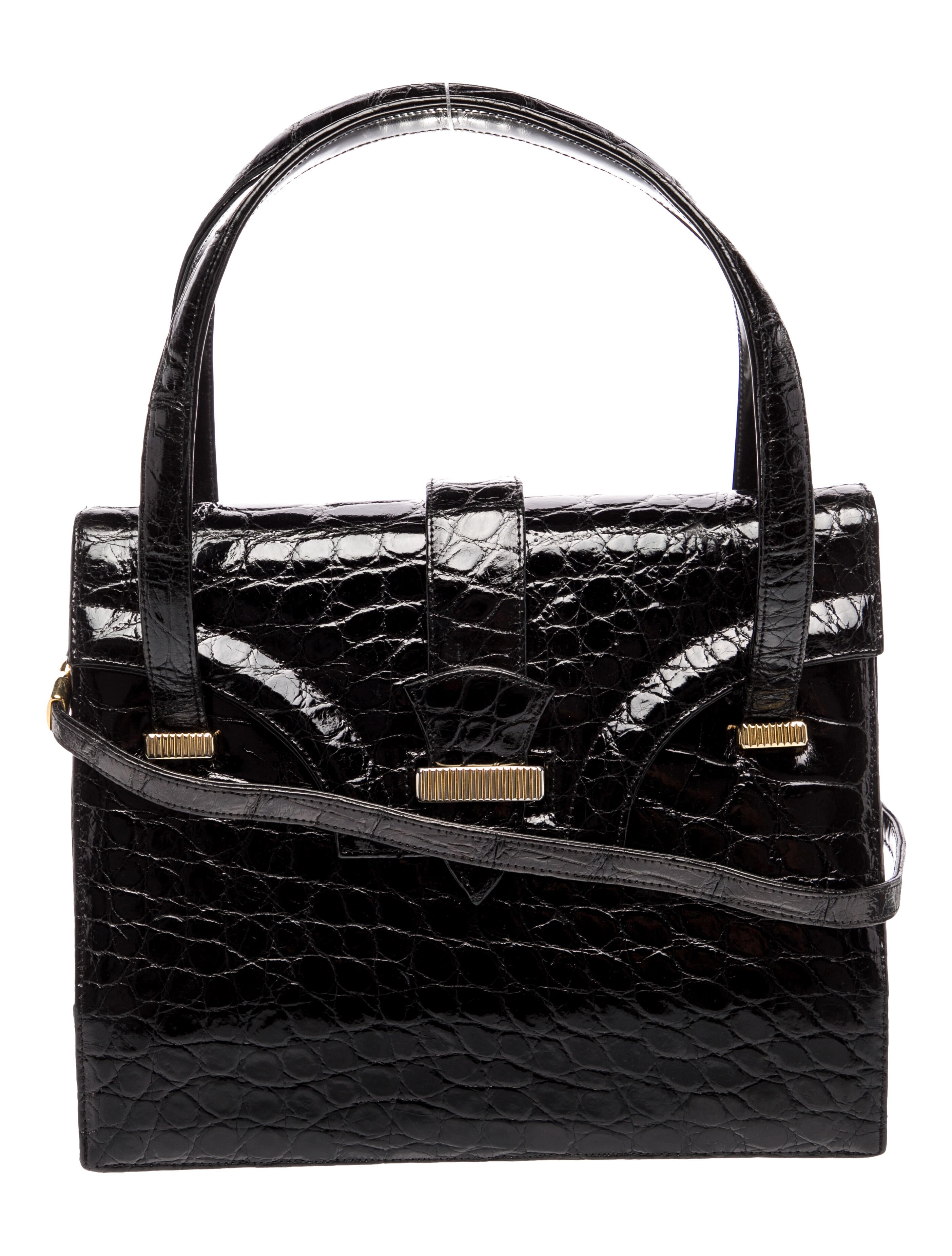 kleinberg sherrill Embossed Leather Top Handle Bag