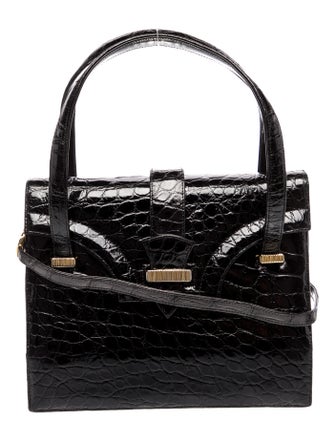 kleinberg sherrill Embossed Leather Top Handle Bag