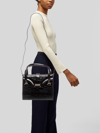 kleinberg sherrill Embossed Leather Top Handle Bag