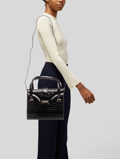 kleinberg sherrill Embossed Leather Top Handle Bag