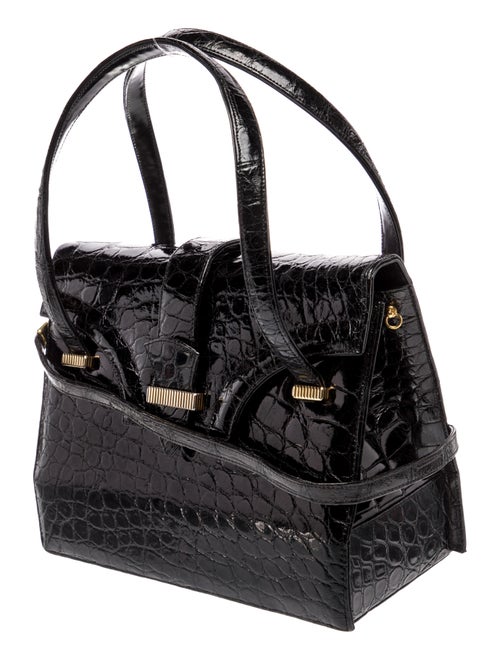 kleinberg sherrill Embossed Leather Top Handle Bag