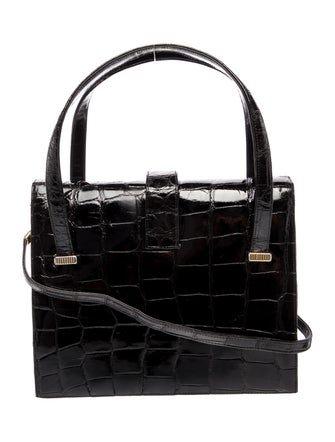 kleinberg sherrill Embossed Leather Top Handle Bag