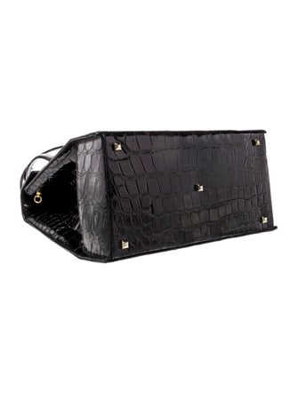 kleinberg sherrill Embossed Leather Top Handle Bag