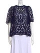 Kate Spade New York x The Madison Ave. Collection Lace Pattern Crew Neck Blouse