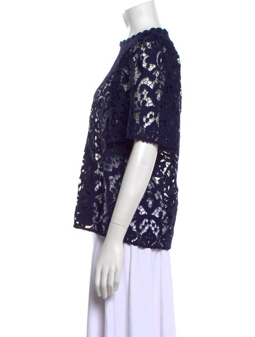 Kate Spade New York x The Madison Ave. Collection Lace Pattern Crew Neck Blouse