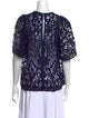Kate Spade New York x The Madison Ave. Collection Lace Pattern Crew Neck Blouse