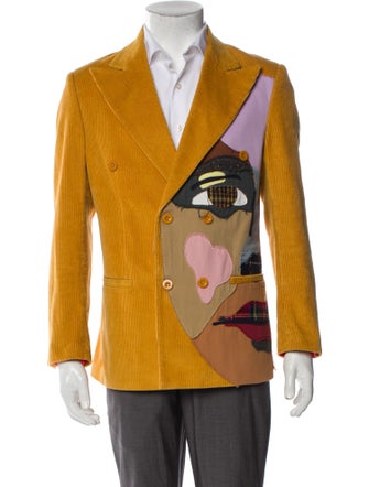 KidSuper Corduroy Faces Graphic Print Sport Coat