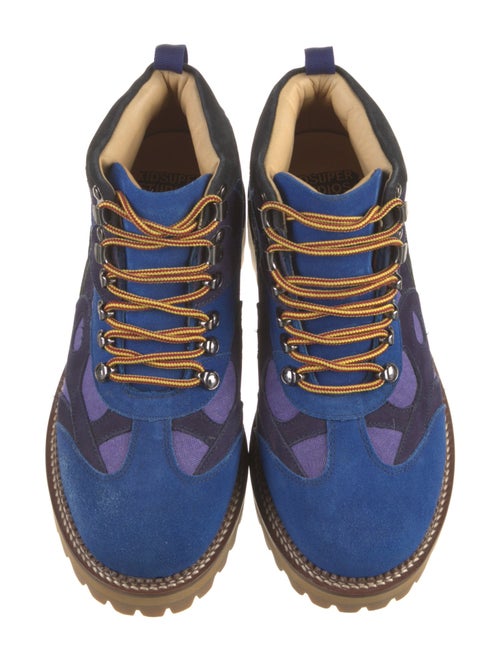 KidSuper Suede Colorblock Pattern Combat Boots