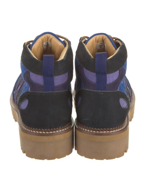 KidSuper Suede Colorblock Pattern Combat Boots