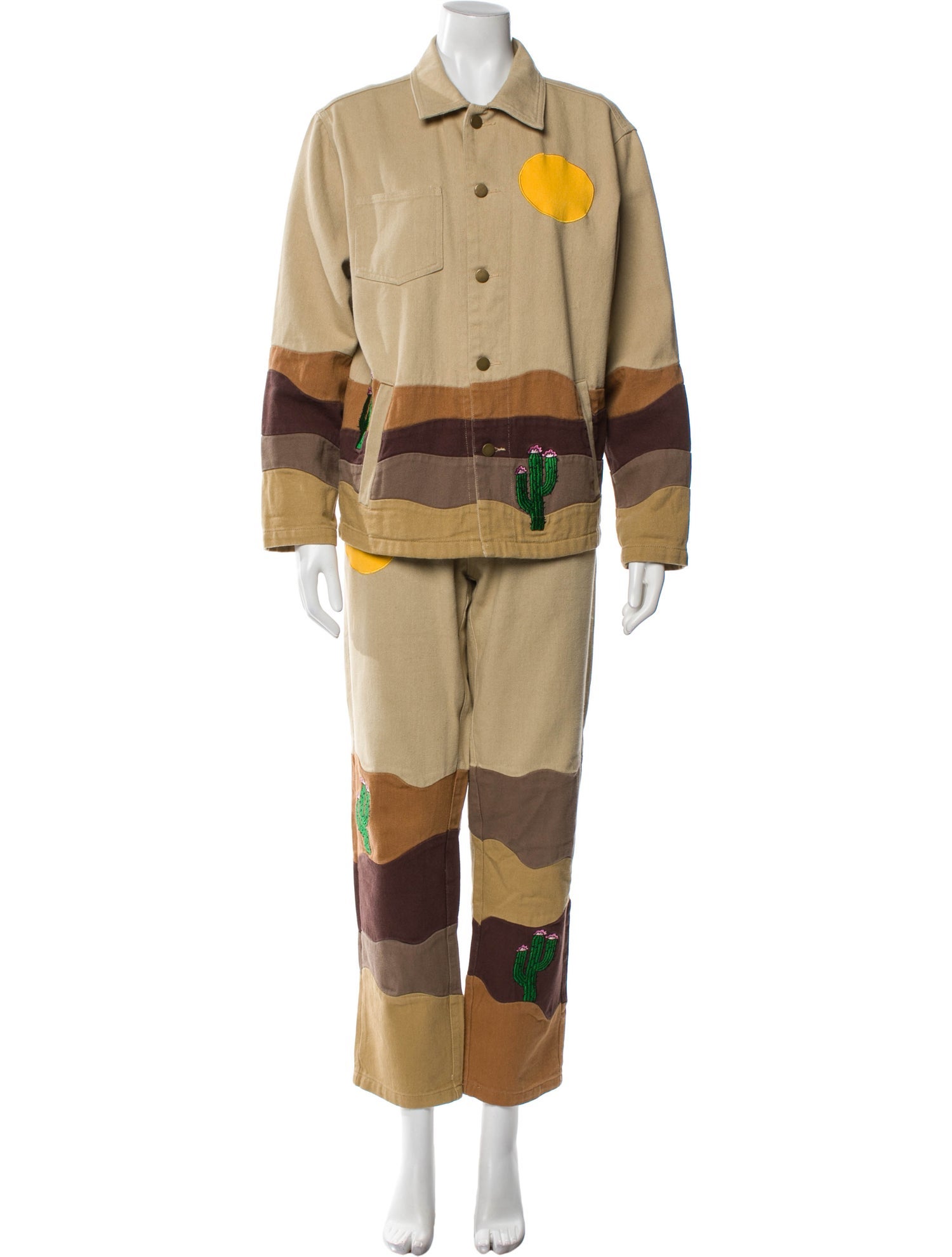 KidSuper Colorblock Pattern Embroidered Accent Pant Set