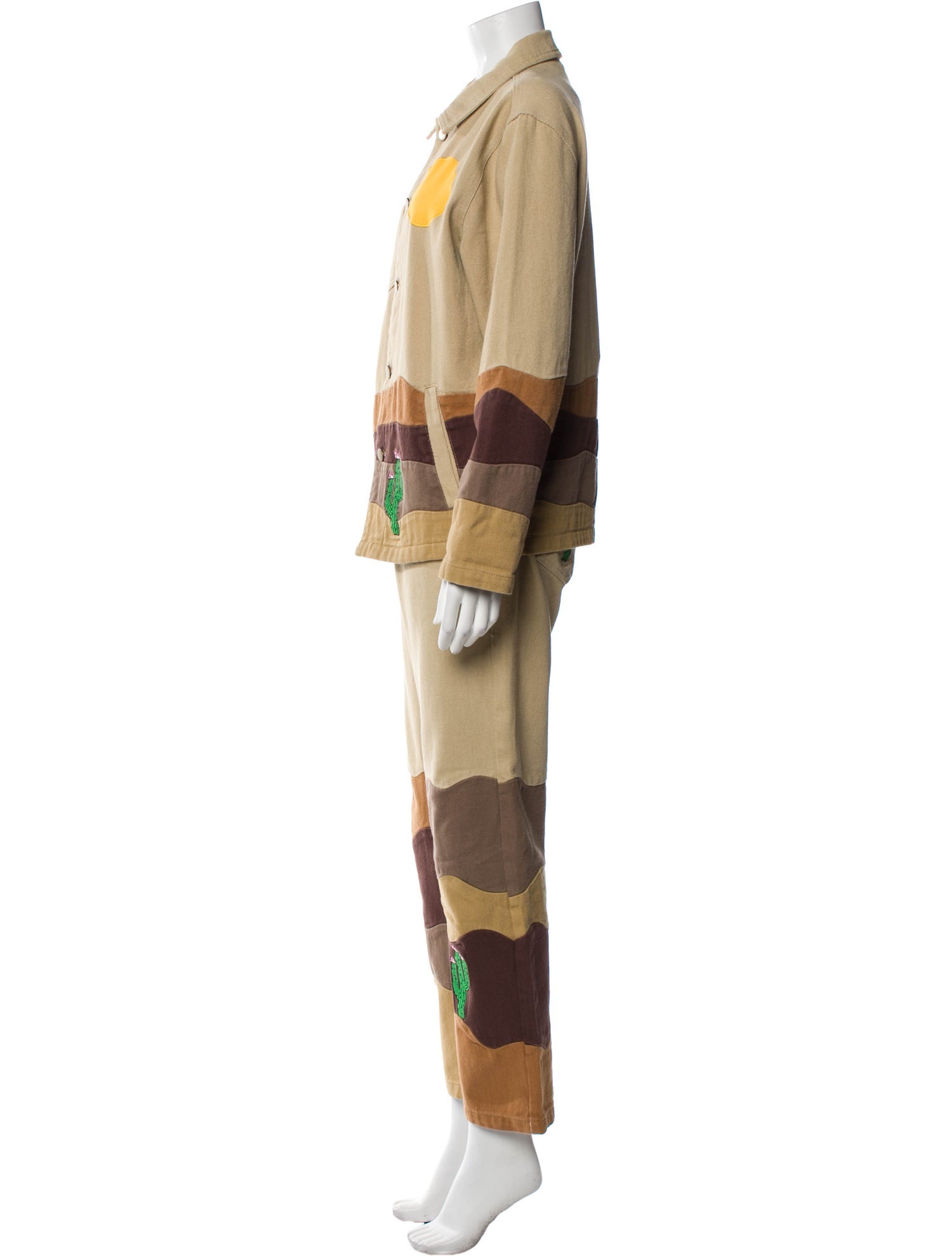 KidSuper Colorblock Pattern Embroidered Accent Pant Set