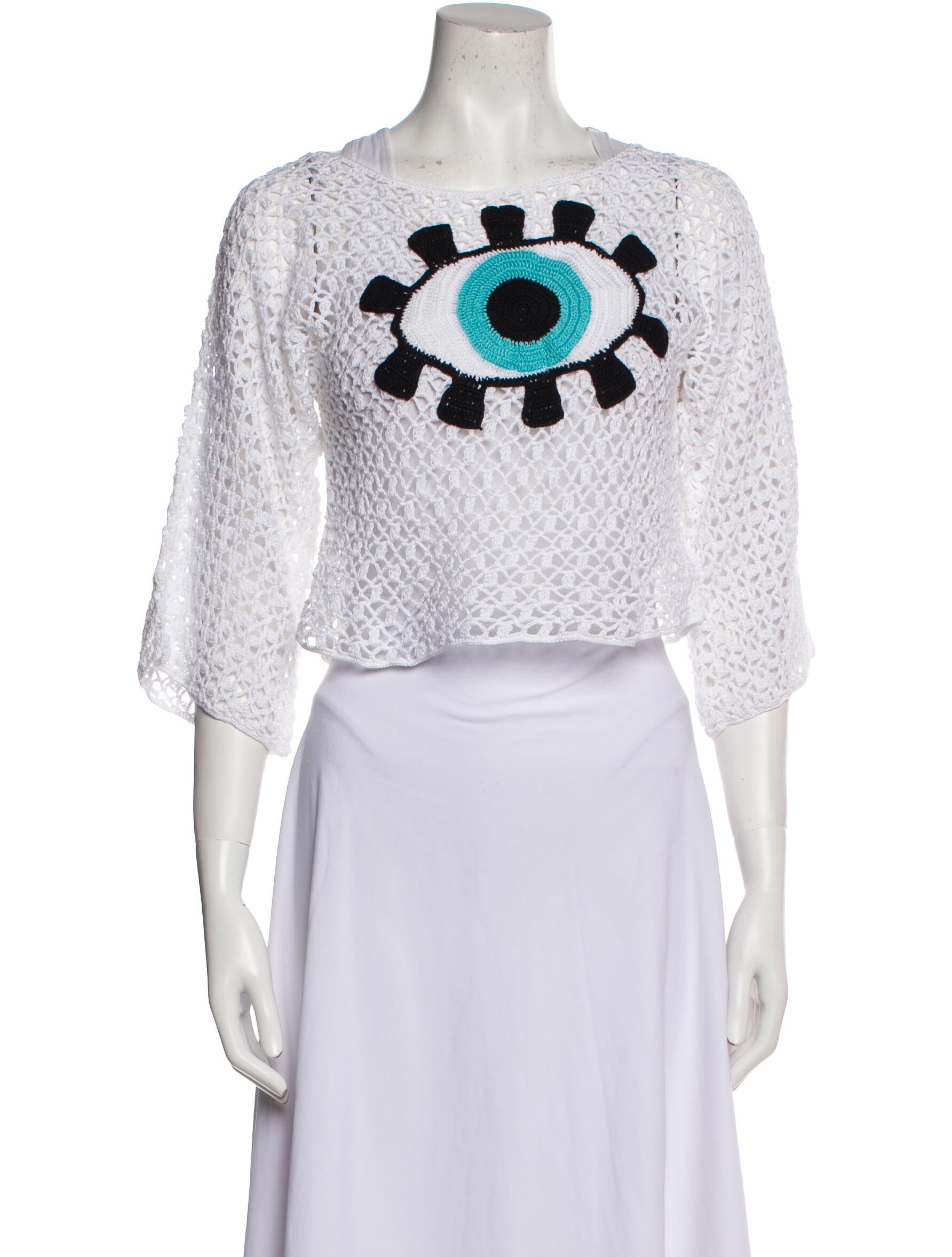 Anna Kosturova Graphic Print Scoop Neck Sweater