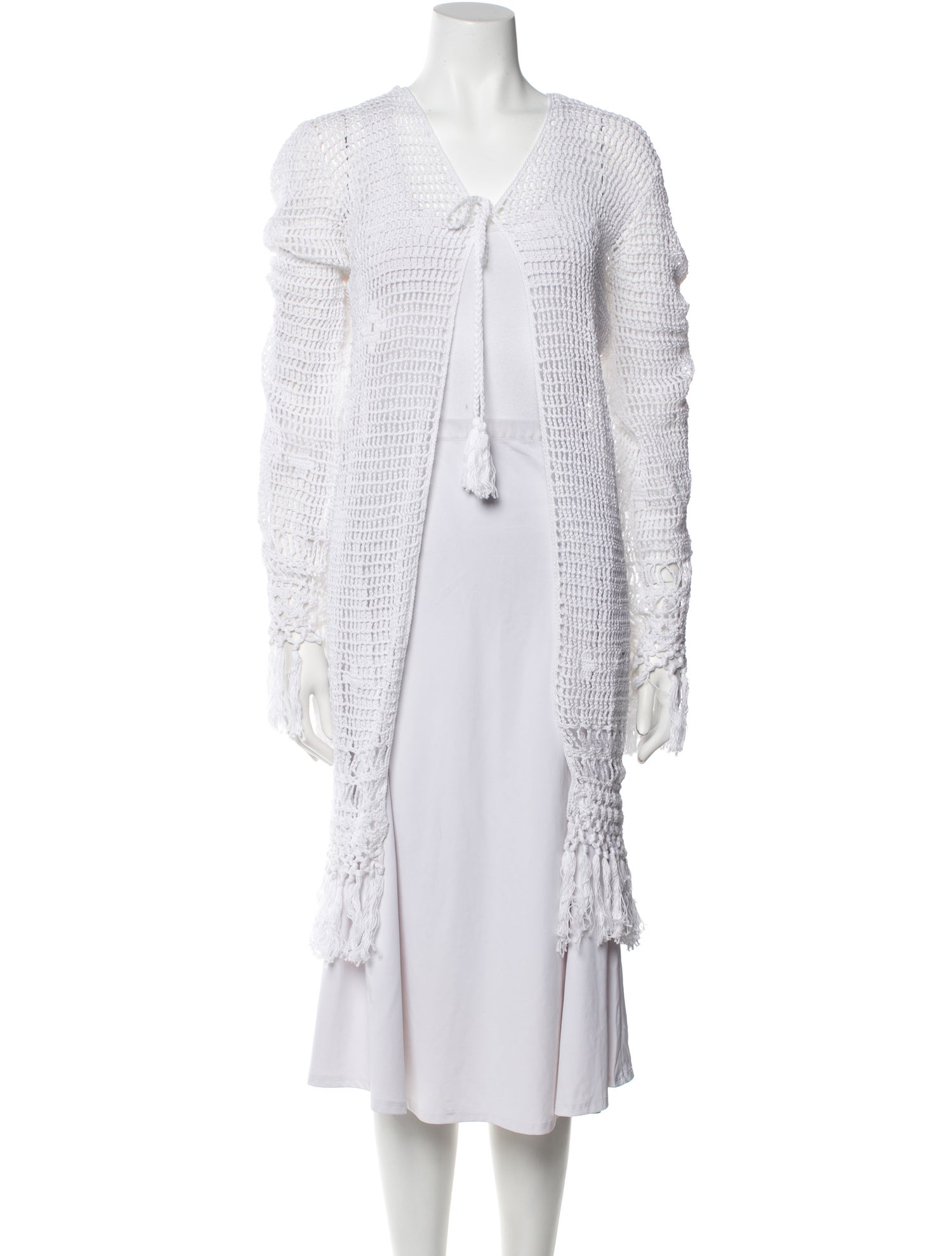 Anna Kosturova Fringe Trim Accent Robe w/ Tags