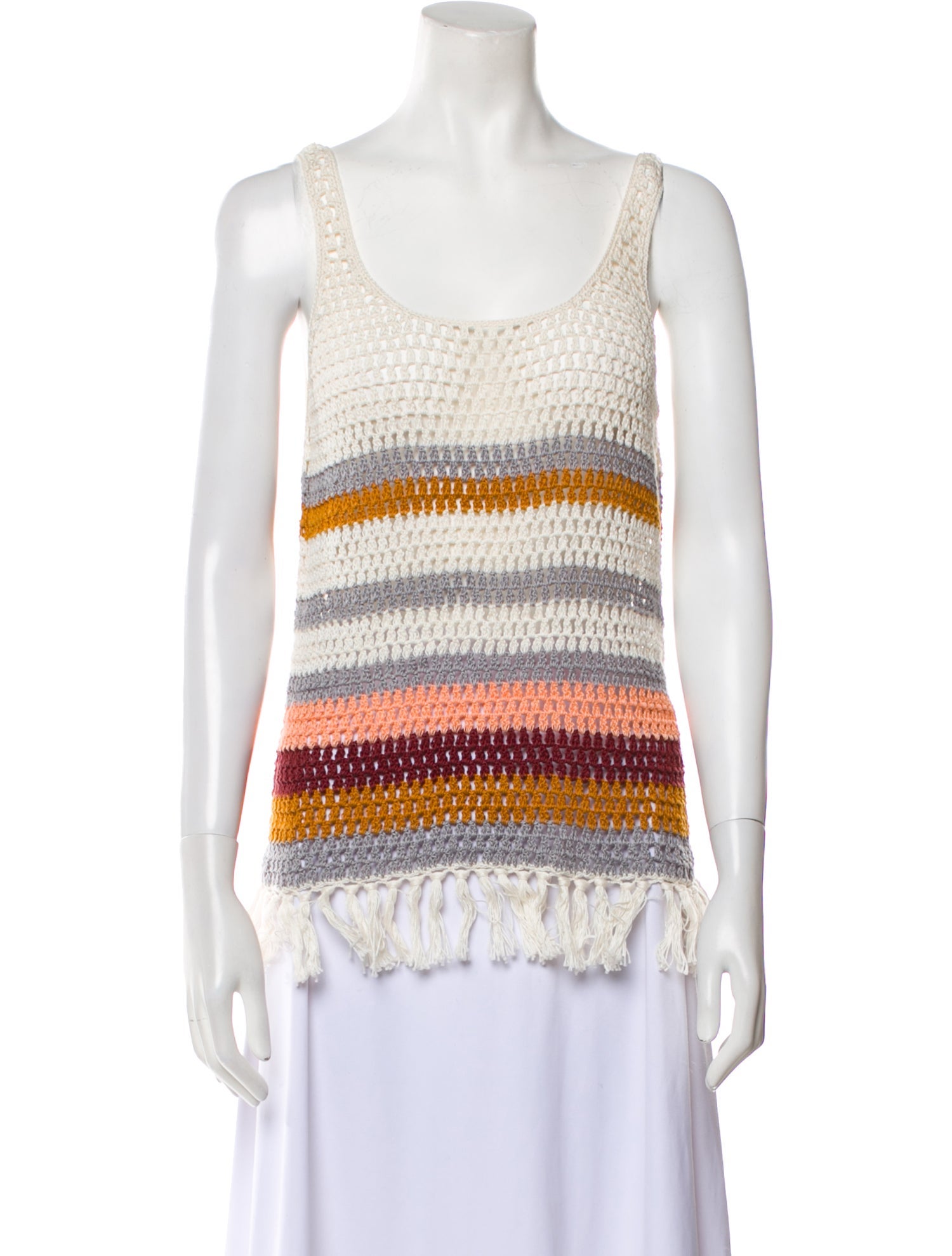 Anna Kosturova Striped Scoop Neck Top w/ Tags