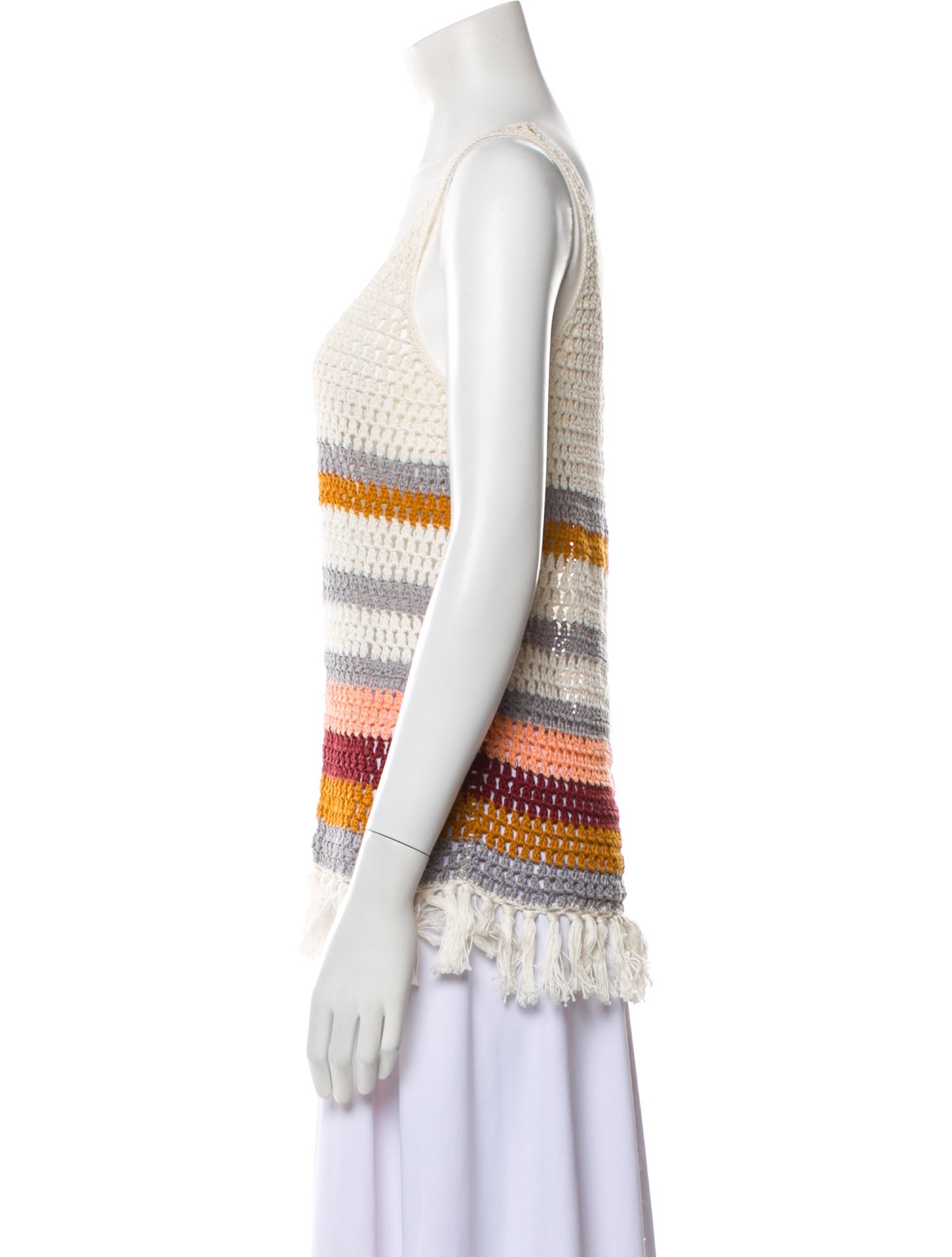 Anna Kosturova Striped Scoop Neck Top w/ Tags